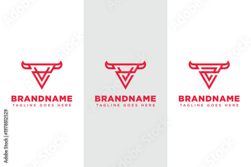 Letters ZV ZY ZZ Bull Triangle Logo, symbolizing strength, ambition, and stability