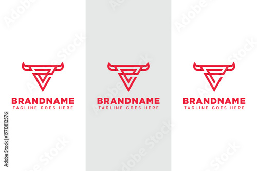 Letters ZA ZE ZF Bull Triangle Logo, symbolizing strength, ambition, and stability