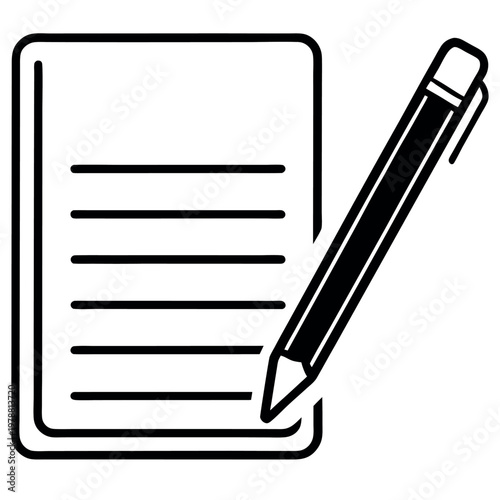 A simple clean icon representing note taking 