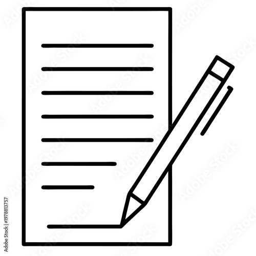 A simple clean icon representing note taking 