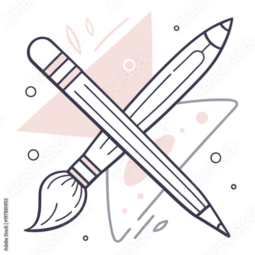 vector illustration of a brush with a paint