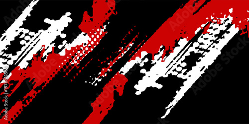 Exclusive red and black color combination sport racing car livery design, for universal medium eps10 vector ready to print.