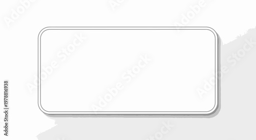Blank White Rectangular Sign with Rounded Corners on Subtle Background