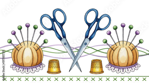 sewing tools and accessories for crafting and needlework projects