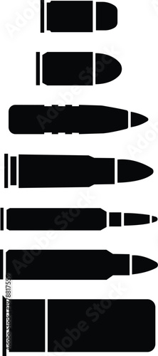 Bullet Ammunition Silhouette Set