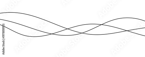 Obraz na plátně Flowing intersecting wavy line abstract minimalist decorative divider element