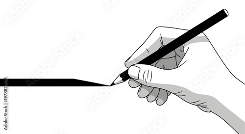 A hand drawing a line with a pencil.