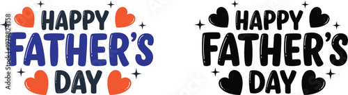 Festive father's day typography two colorful and bold graphic designs