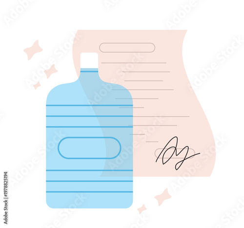 Ordering fresh water big five gallon plastic bottle with delivery document
