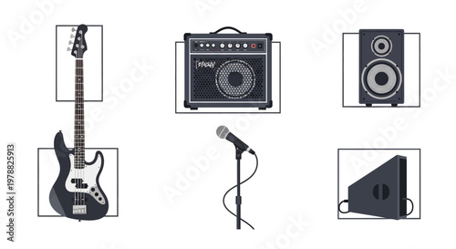Electric Guitar Instrument Closeup View.