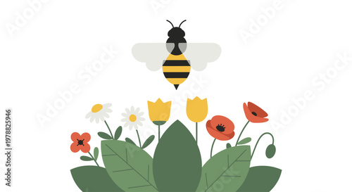 A black and yellow striped bee.