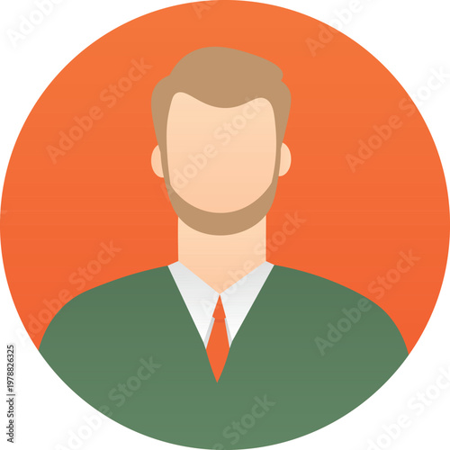 Simple illustration of a man in a circle in web style