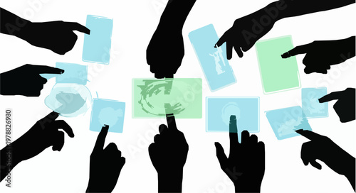 Smart Interaction Vector Icons – Gesture and Hologram Interface