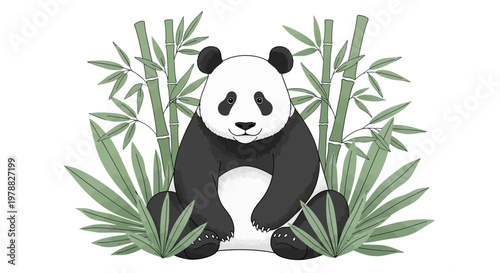 Cute black and white panda bear.