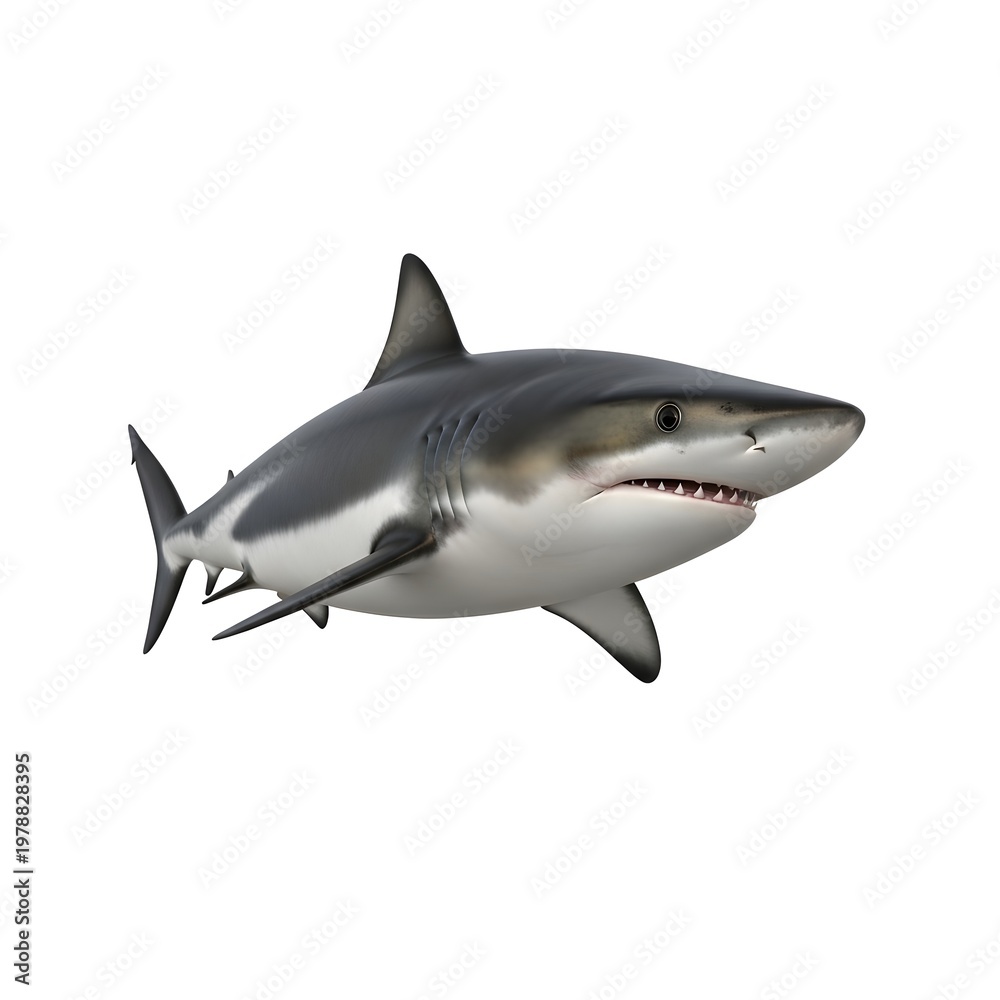 Fototapeta premium shark isolated on white background