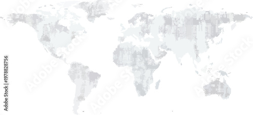 Gray world map with grid lines on transparent background for global navigation and geography  educational and travel purposes
