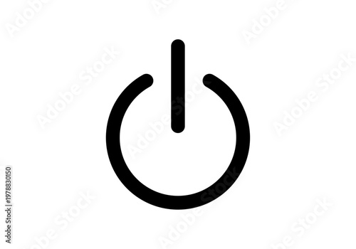 Icono de botón de encendido y apagado universal en color negro