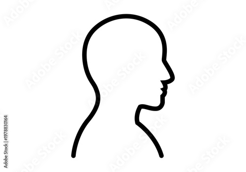 Contorno del perfil de una cabeza humana masculina 