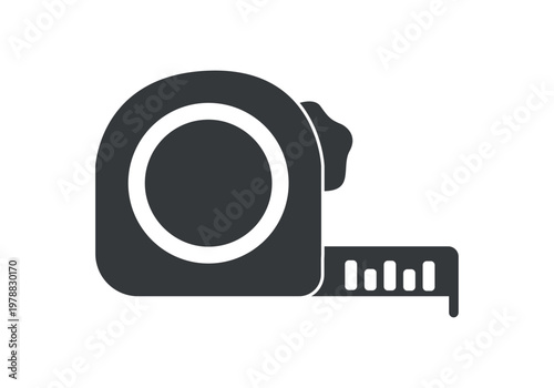 Cinta métrica de construcción de color oscuro con escala de medición extendida 