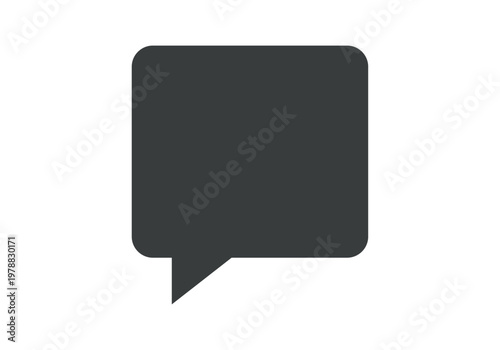 Globo de texto cuadrado en color gris oscuro