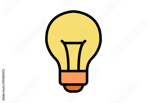 Bombilla incandescente clásica con filamento interno y base naranja