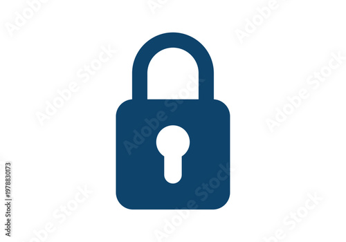 Candado de seguridad cerrado en color azul con ojo de cerradura