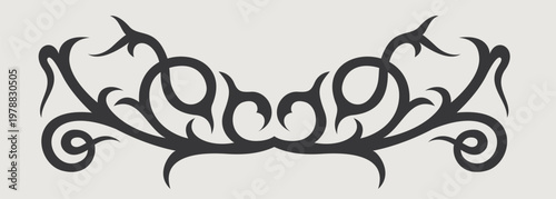 Vector design element of classic baroque ornaments with elegant scrollwork, medieval details.