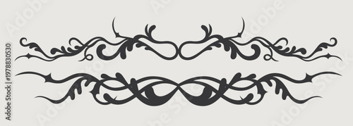 Vector design element of classic baroque ornaments with elegant scrollwork, medieval details.