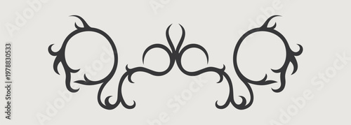 Vector design element of classic baroque ornaments with elegant scrollwork, medieval details.