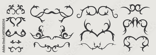Vector design element of classic baroque ornaments with elegant scrollwork, medieval details.