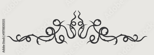 Vector design element of classic baroque ornaments with elegant scrollwork, medieval details.