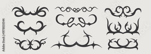 Vector design element of classic baroque ornaments with elegant scrollwork, medieval details.