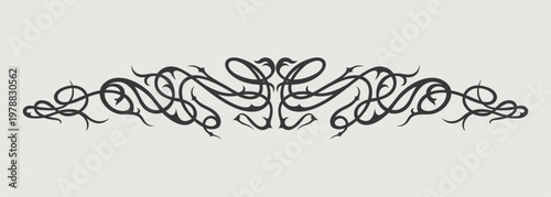 Vector design element of classic baroque ornaments with elegant scrollwork, medieval details.