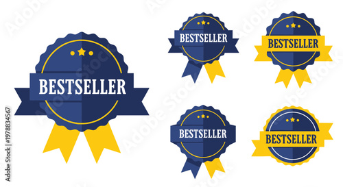 Bestseller Badges and Ribbons Collection - Award Seals for Success