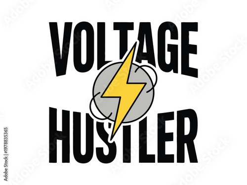 Voltage graphic features a yellow lightning bolt centered on a circular.
