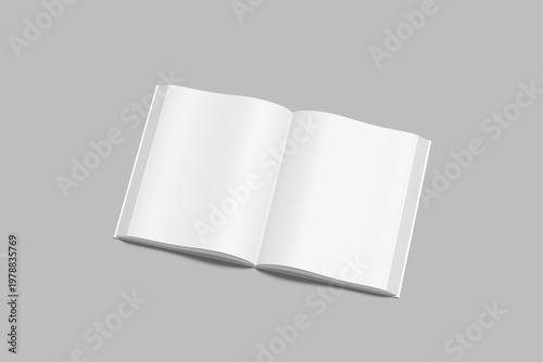 book open with closed blank mockup view