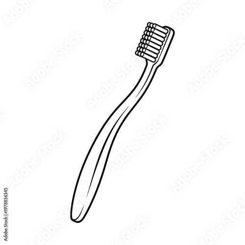 A simple illustration of a toothbrush with bristles and a handle