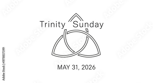 Trinity Sunday logo with Celtic knot design isolated on background