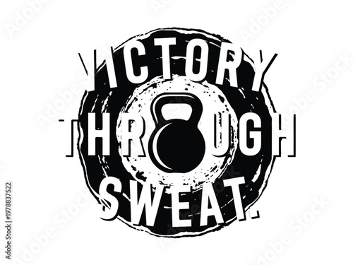 Kettlebell graphic serves as the centerpiece for a bold fitness brand logo design.