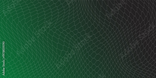 Soccer Ball illuminated green light in the Goal Net. 3D CG. High resolution.