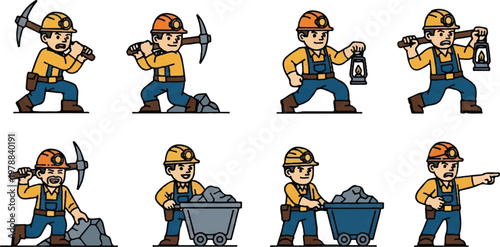 Cartoon miner set