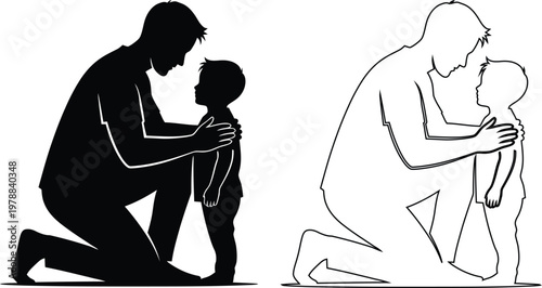 Illustration of Adults Comforting Young Child Emotionally in Different Styles