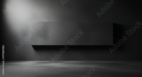 Dark Rectangular Panel Illuminated by Spotlight background