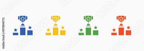 Competitive Icon Set Color Multiple Style Collection Element For Design