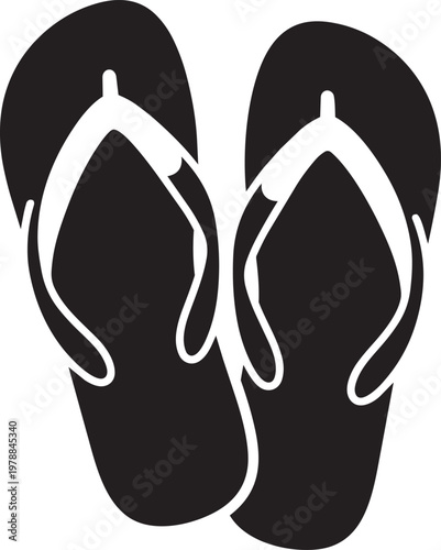 Flip flop icon set with open toe, clip art, and summer fashion in outline style