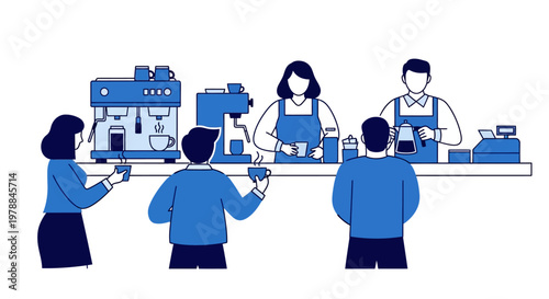 People Working in a Coffee Shop.