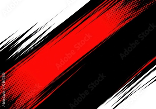 Abstract dynamic background with red and black diagonal brush strokes