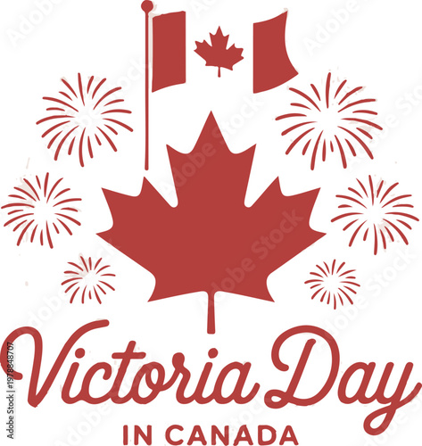 vibrant victoria day greeting with bold red maple leaves and elegant typography. perfect for celebrating canadian.