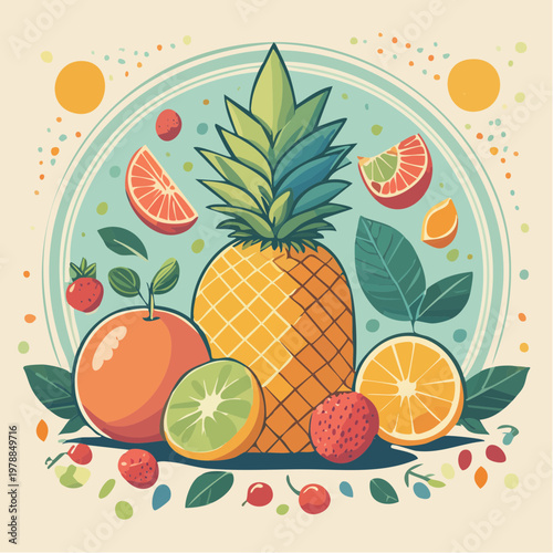Retro Obst Poster Stil