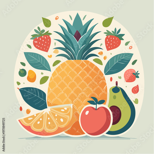 Retro Obst Poster Stil